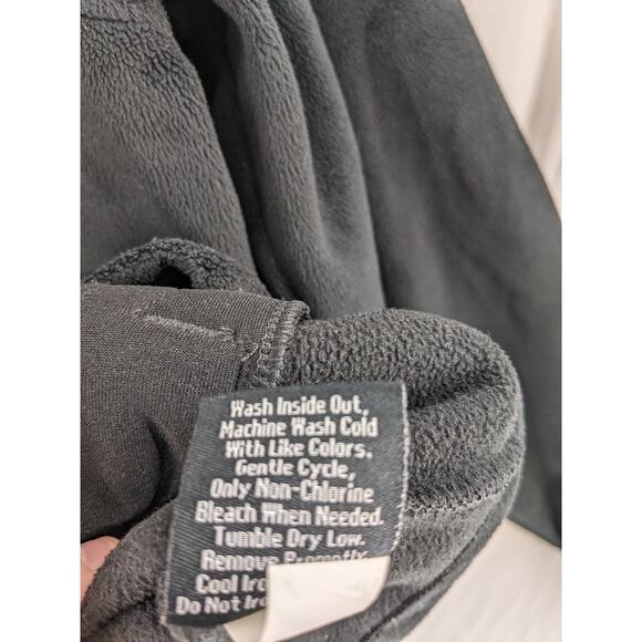 Fila Sport Faux Fur Fleece Jacket M Black Full Zip Tribal Boho Long Sleeve Layer - Picture 7 of 13